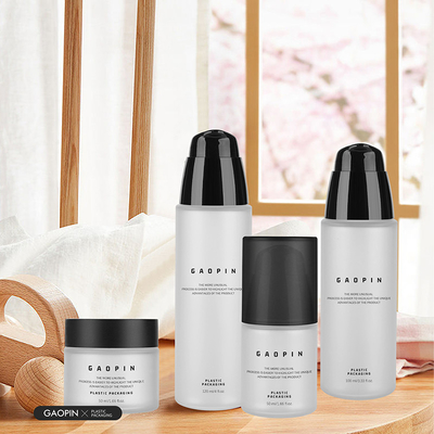 aangepaste 50/100 / 120ml frosted zonnebrandcrème voor huisdieren cosmetische verpakking plastic fles en potten