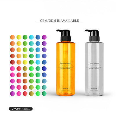 500ml op maat gemaakte luxe pet plastic Body Wash Lotion container transparante shampooflessen