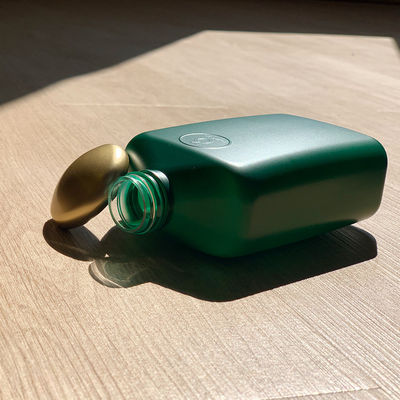 De berijpte Fles van het de Douchegel van Matte Plastic Screw Cap Bottle 350ml Groene Vierkante