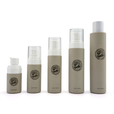 SGS Grijze HDPE Plastic Lotionfles 120ml 200ml 50ml 75ml Etiketteringsoppervlakte Behandeling