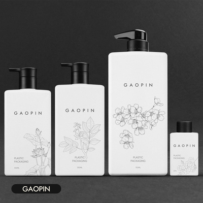 de Gepaste kleur Witte HDPE van 60ml 300ml 350ml 750ml Witte plastic de lotionflessen van de pompshampoo