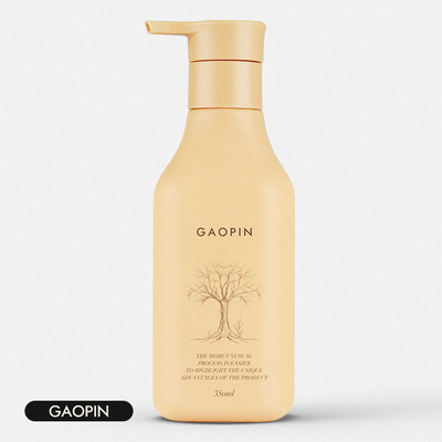 350ml plastic de Lotion van Shampooflessen Kosmetische Verpakking met Gouden Pomp