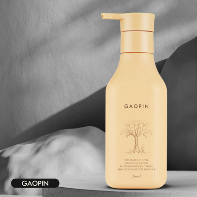350ml plastic de Lotion van Shampooflessen Kosmetische Verpakking met Gouden Pomp